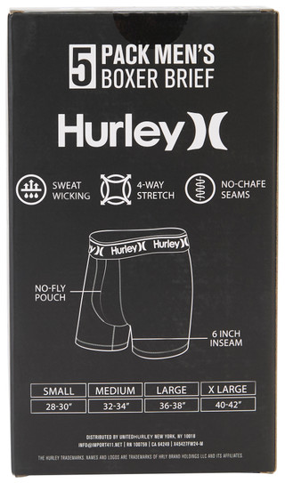 Thumbnail 4: Hurley Men's 5 Pk Boxer Briefs 