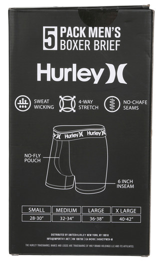 Thumbnail 2: Hurley Men's 5 Pk Boxer Briefs 
