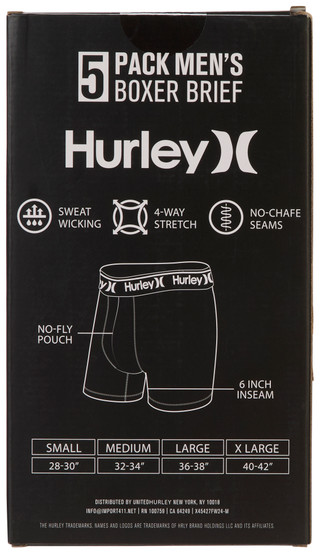 Thumbnail 4: Hurley Men's 5 Pk Boxer Briefs 