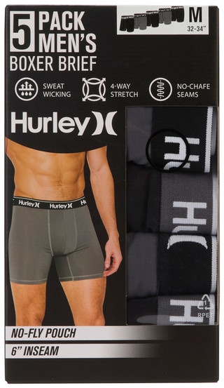 Thumbnail 2: Hurley Men's 5 Pk Boxer Briefs 