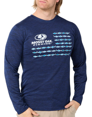 Thumbnail 2: Mossy Oak Men's Long Sleeve Fish Flag Outdoor Shirt 