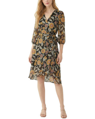 Thumbnail 1: Ny Collection Petite Chiffon Handkerchief Hem Midi Dress 