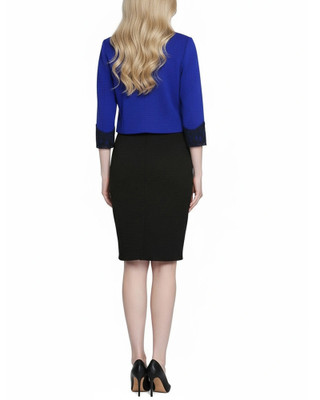Thumbnail 2: Ny Collection Petite 2 Pc. Ponte Cropped Jacket & Dress Set 