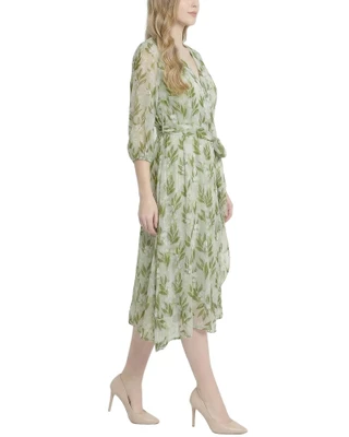 Thumbnail 4: Ny Collection Women's Chiffon Handkerchief Hem Midi Dress 