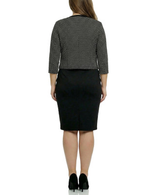 Thumbnail 8: Ny Collection Plus  2 Pc. Sheath Dress & Textured Cropped Jacket Set 