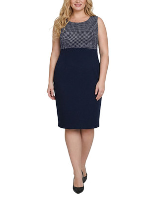 Thumbnail 4: Ny Collection Plus  2 Pc. Sheath Dress & Textured Cropped Jacket Set 