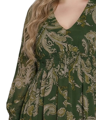 Thumbnail 3: Ny Collection Plus Chiffon Smocked Waist Tiered Dress 
