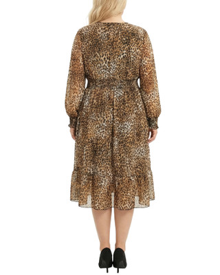 Thumbnail 3: Ny Collection Plus Chiffon Smocked Waist Tiered Dress 