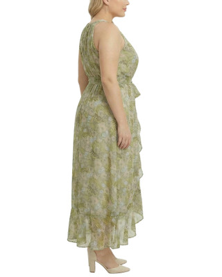 Thumbnail 2: Ny Collection Plus Chiffon Grecian Halter Neckline Maxi Dress 