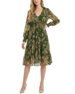 Thumbnail 1: Ny Collection Petite Chiffon Smocked Waist Tiered Dress 