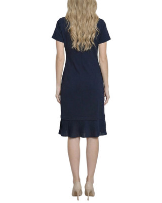 Thumbnail 2: Ny Collection Women's Solid Pleat Hem Short Sleeve Dress 