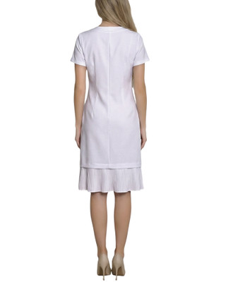 Thumbnail 2: Ny Collection Petite Solid Pleat Hem Short Sleeve Dress 