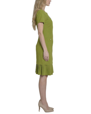 Thumbnail 2: Ny Collection Petite Solid Pleat Hem Short Sleeve Dress 