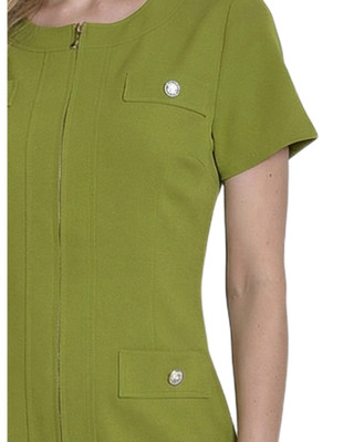 Thumbnail 3: Ny Collection Petite Solid Pleat Hem Short Sleeve Dress 