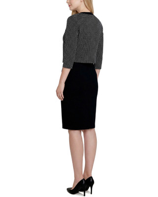 Thumbnail 4: Ny Collection Women's 2 Pc. Sheath Dress & Textured Cropped Jacket Set 