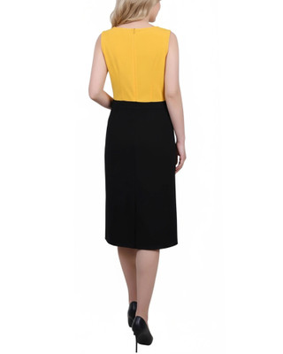 Thumbnail 2: Ny Collection Petite 2 Pc. Color Block Sheath Dress & Cropped Jacket Set 