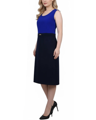 Thumbnail 2: Ny Collection Petite 2 Pc. Color Block Sheath Dress & Cropped Jacket Set 
