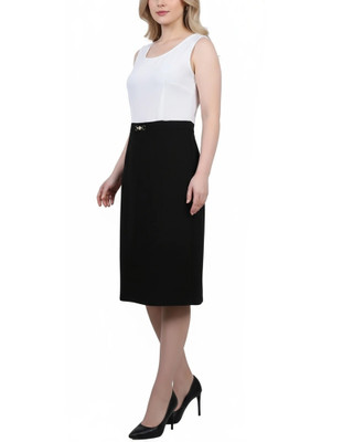 Thumbnail 5: Ny Collection Petite 2 Pc. Color Block Sheath Dress & Cropped Jacket Set 