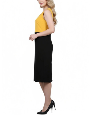 Thumbnail 8: Ny Collection Petite 2 Pc. Color Block Sheath Dress & Cropped Jacket Set 