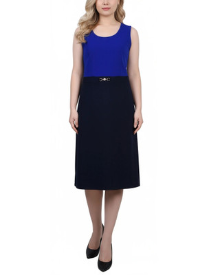 Thumbnail 5: Ny Collection Petite 2 Pc. Color Block Sheath Dress & Cropped Jacket Set 