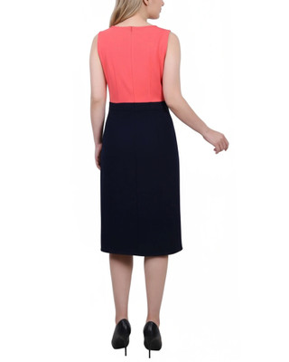 Thumbnail 7: Ny Collection Petite 2 Pc. Color Block Sheath Dress & Cropped Jacket Set 