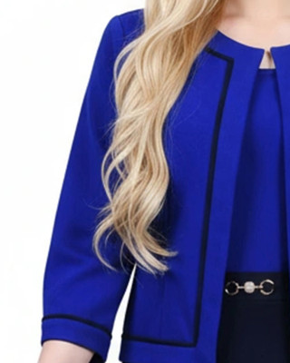 Thumbnail 8: Ny Collection Petite 2 Pc. Color Block Sheath Dress & Cropped Jacket Set 