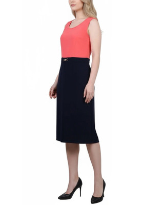 Thumbnail 8: Ny Collection Petite 2 Pc. Color Block Sheath Dress & Cropped Jacket Set 