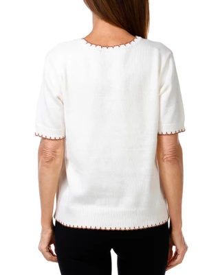 Thumbnail 2: ADRIENNE VITTADINI Women's Horseshoe Pullover Sweater Top 