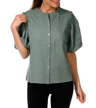 Thumbnail 1: Nicole Miller Women's Solid Button Down Top  