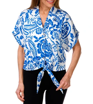 Thumbnail 1: MELLODAY Women's Floral Button Down Top  