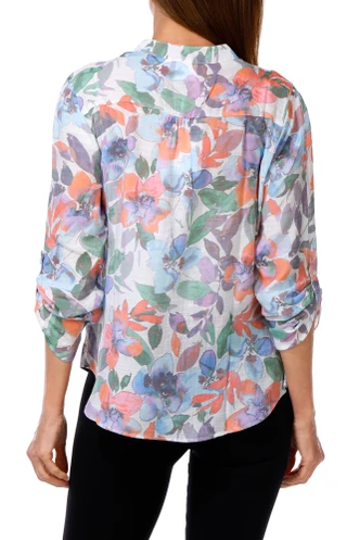 Thumbnail 2: Zac & Rachel Women's Petite Floral Print Top  