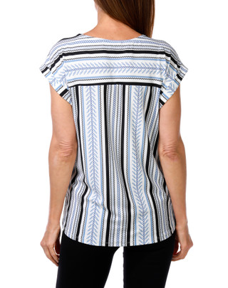 Thumbnail 2: Vintage Rose Women's Stripe Print Top  