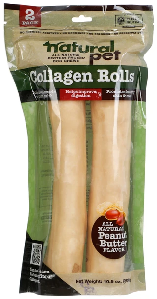 Thumbnail 1: NATURAL PET 2 Pk Collagen Rolls Dog Chews 