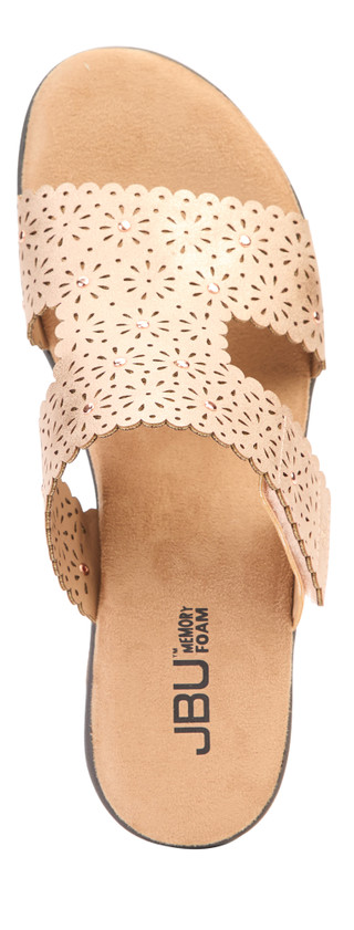 Thumbnail 4: JBU Women's Sanya Studded Perforated Wedge Sandals 