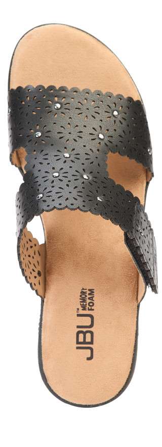 Thumbnail 2: JBU Women's Sanya Studded Perforated Wedge Sandals 