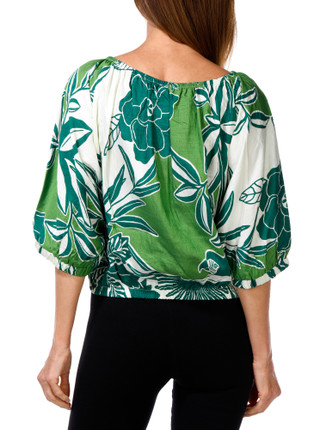 Thumbnail 2: MELLODAY Women's Floral Linen Top  