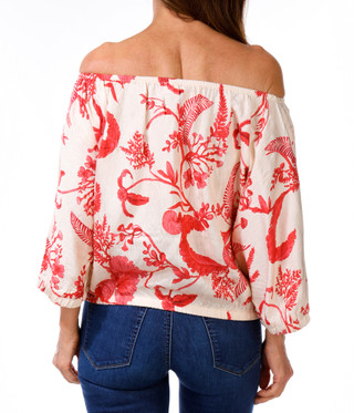 Thumbnail 2: MELLODAY Women's Floral Linen Top  