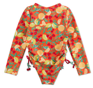 Thumbnail 2: Nicole Miller Little Girls Strawberry Print One Piece Swimsuit  