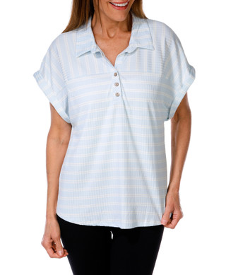 Thumbnail 1: Tru Self Women's Stripe Ribbed Top 