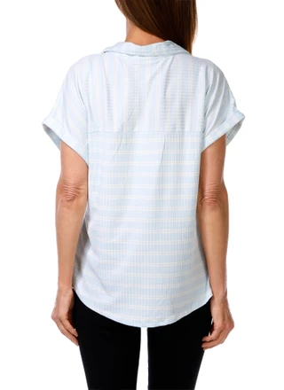 Thumbnail 2: Tru Self Women's Stripe Ribbed Top 