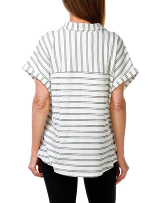 Thumbnail 2: Tru Self Women's Stripe Ribbed Top 