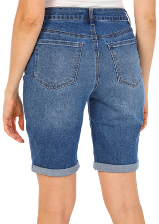 Thumbnail 2: D. Jeans Women's Rolled Cuff Denim Bermuda Shorts 