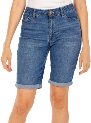 Thumbnail 1: D. Jeans Women's Rolled Cuff Denim Bermuda Shorts 