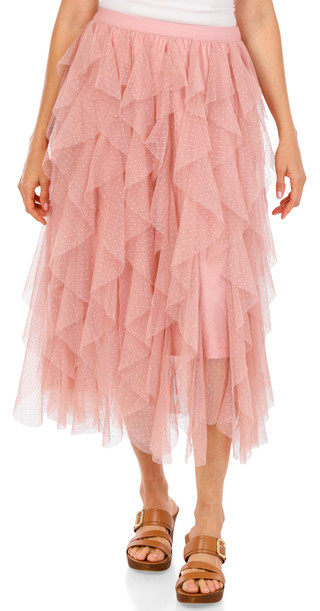 Thumbnail 1: WD NY Women's Tiered Mesh Ruffled Skirt 