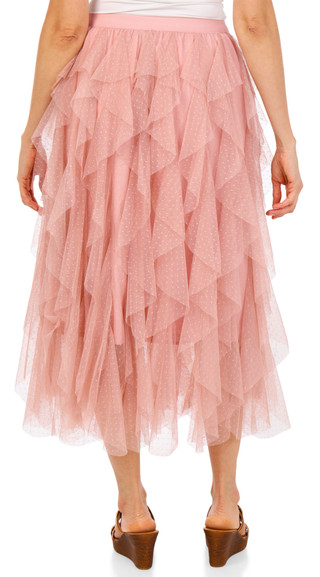 Thumbnail 3: WD NY Women's Tiered Mesh Ruffled Skirt 