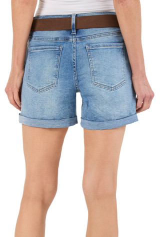 Thumbnail 2: Royalty Women's 5 Pocket Jean Shorts with Belt 