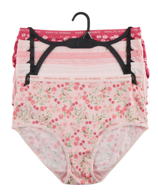 Thumbnail 1: Marilyn Monroe Women's Plus 5 Pk Print Brief Panties 