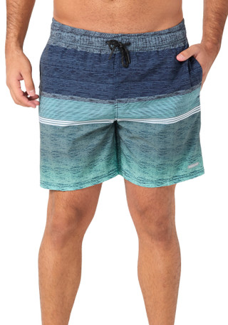 Thumbnail 1: In Gear Men's Green Ombre Stripe Volley Swim Shorts 
