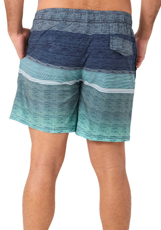 Thumbnail 2: In Gear Men's Green Ombre Stripe Volley Swim Shorts 