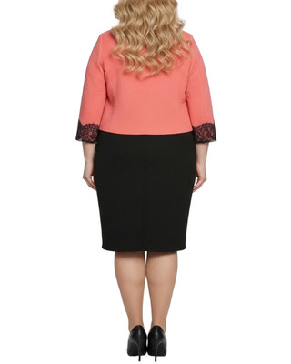 Thumbnail 6: Ny Collection Plus 2 Pc. Ponte Cropped Jacket & Dress Set 